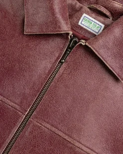Guess USA Crackled Leather Jacket Petite Syrah Multi- Outerwear