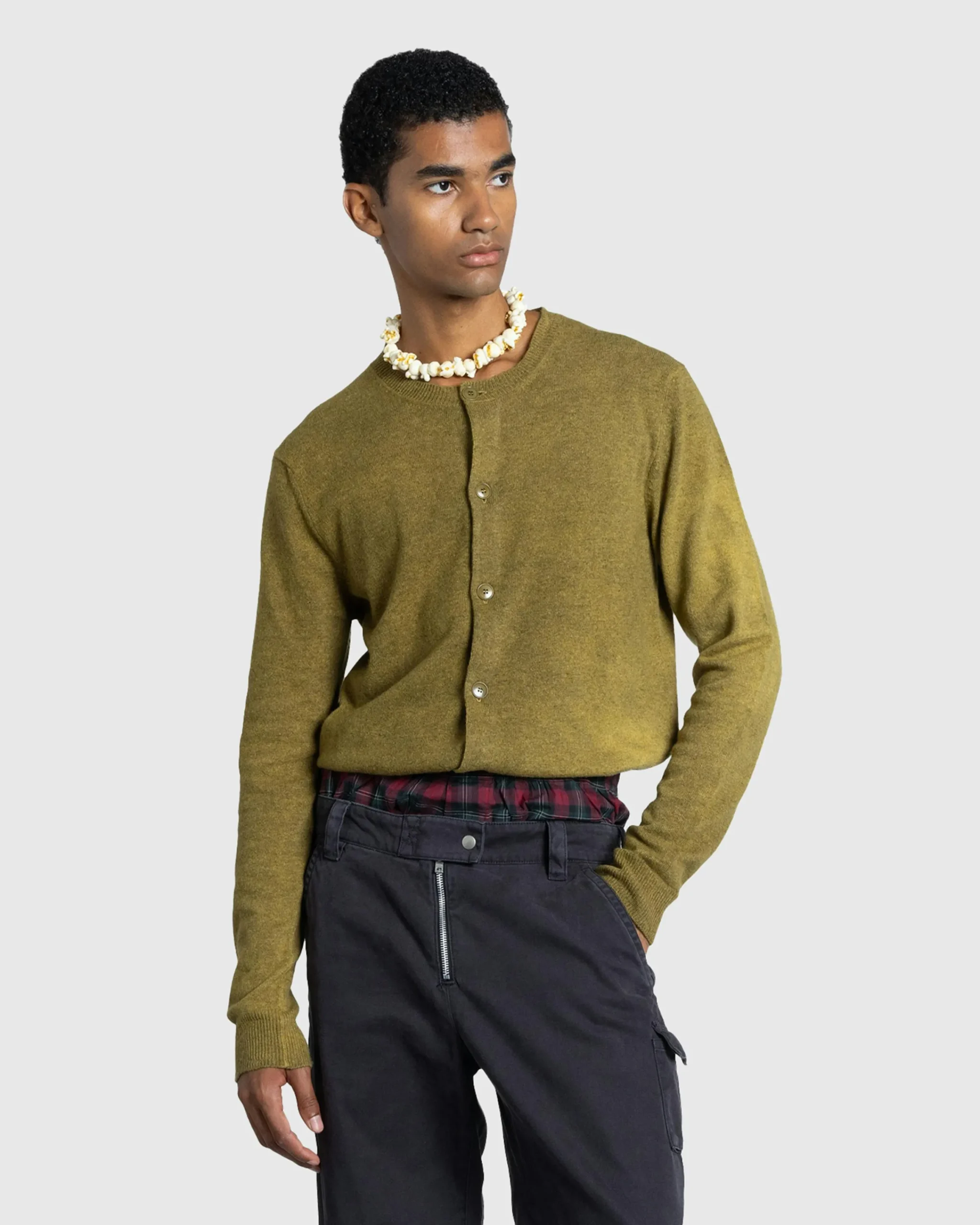 Acne Studios Crew Neck Cardigan Golden Brown- Knitwear