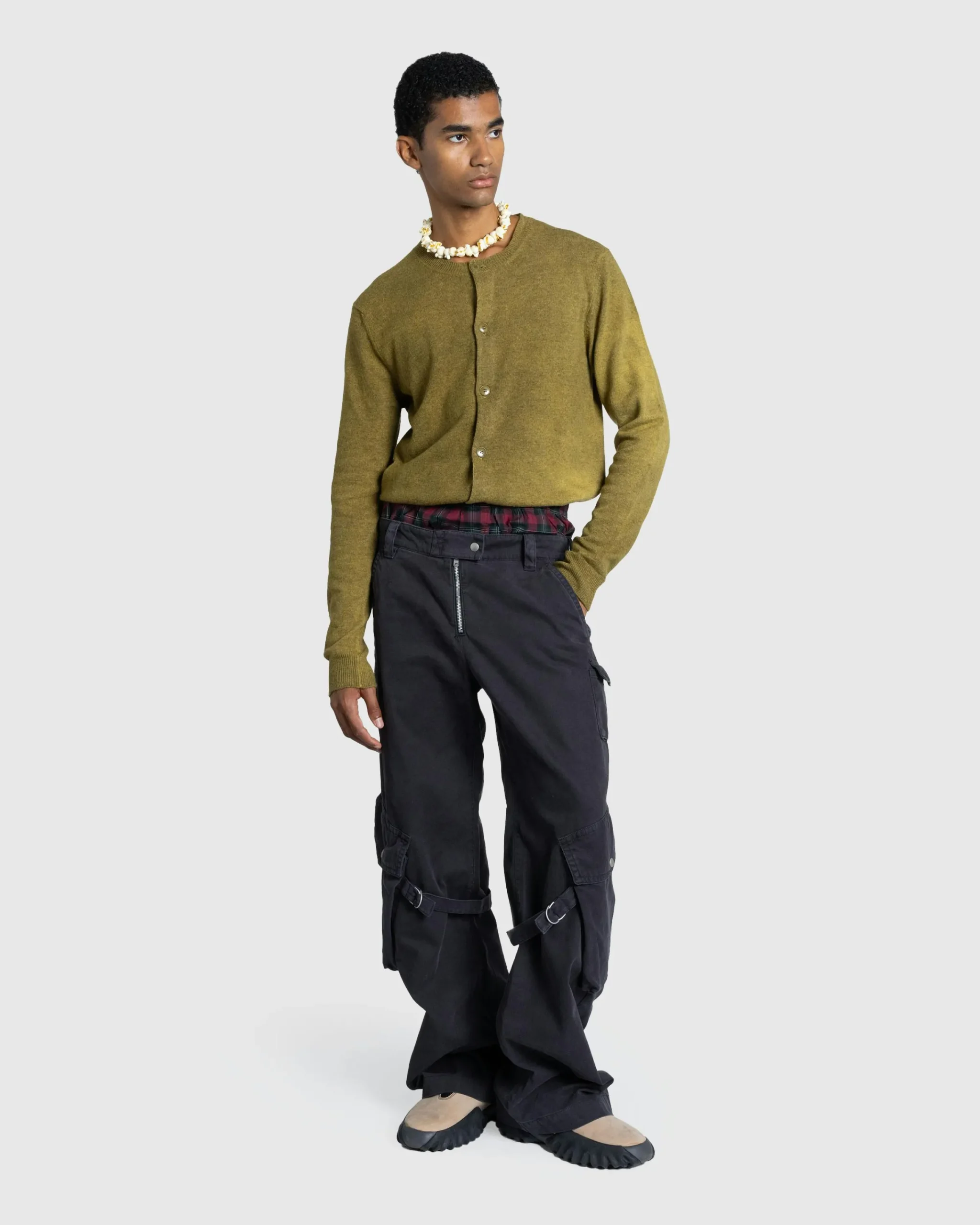 Acne Studios Crew Neck Cardigan Golden Brown- Knitwear