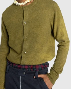 Acne Studios Crew Neck Cardigan Golden Brown- Knitwear