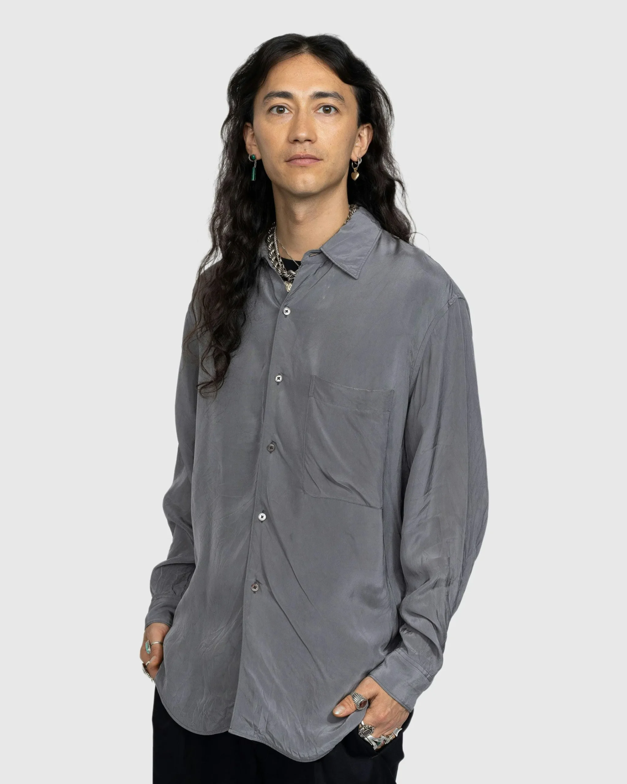 Lemaire Crinkled Longsleeve Shirt- Shirts