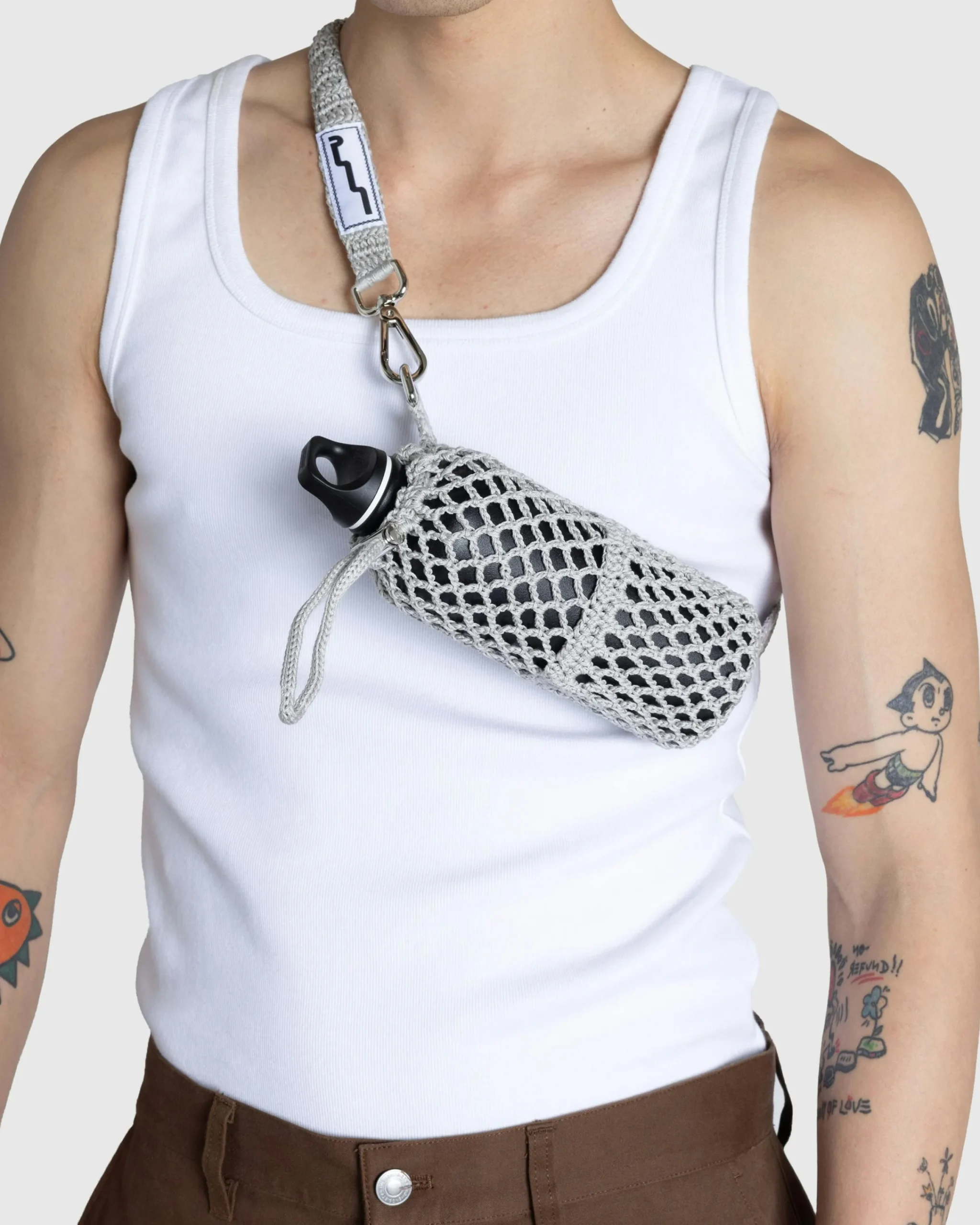 SSU Crochet Mesh Crossbody Bag Ice Grey- Bags