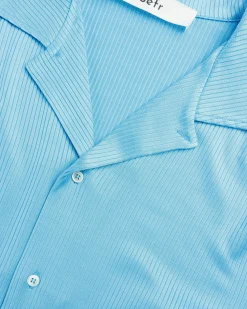 Séfr Darian Shirt Cyan Jersey Rib- Shirts