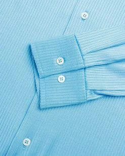 Séfr Darian Shirt Cyan Jersey Rib- Shirts