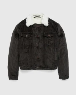 Meta Campania Collective Dayton Corduroy Trucker Jacket Dark Chocolate Brown- Outerwear
