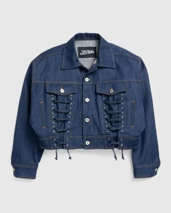 Jean Paul Gaultier Denim Jacket With Lace Detail- Outerwear