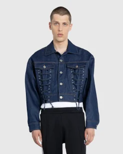 Jean Paul Gaultier Denim Jacket With Lace Detail- Outerwear