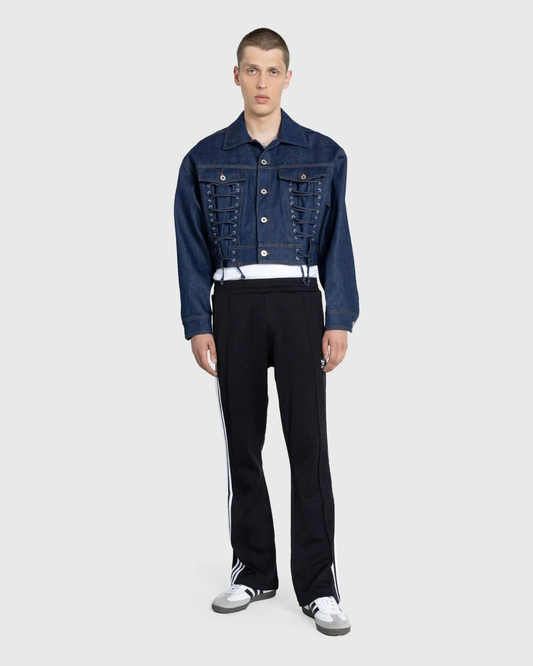 Jean Paul Gaultier Denim Jacket With Lace Detail- Outerwear