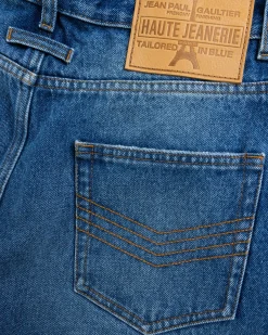 Jean Paul Gaultier Denim Jean With One Leg Buttons Detail Vintage Blue- Pants