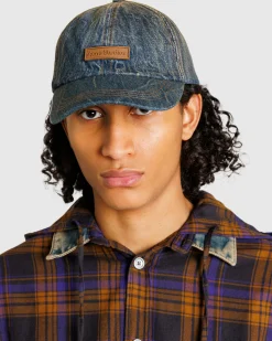 Acne Studios Denim Logo Cap Dark Blue- Hats