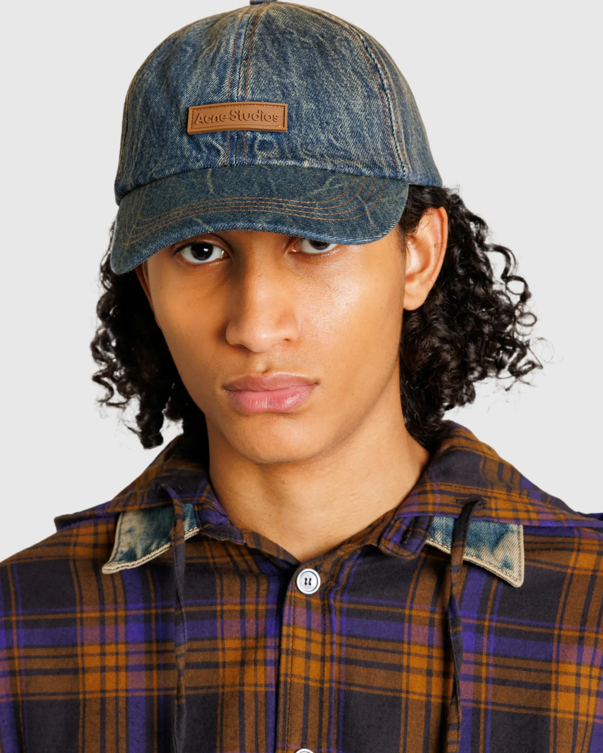 Acne Studios Denim Logo Cap Dark Blue- Hats