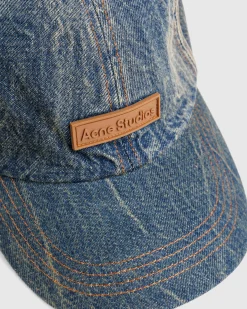 Acne Studios Denim Logo Cap Dark Blue- Hats