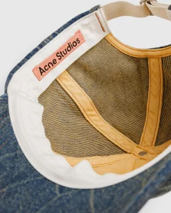 Acne Studios Denim Logo Cap Dark Blue- Hats