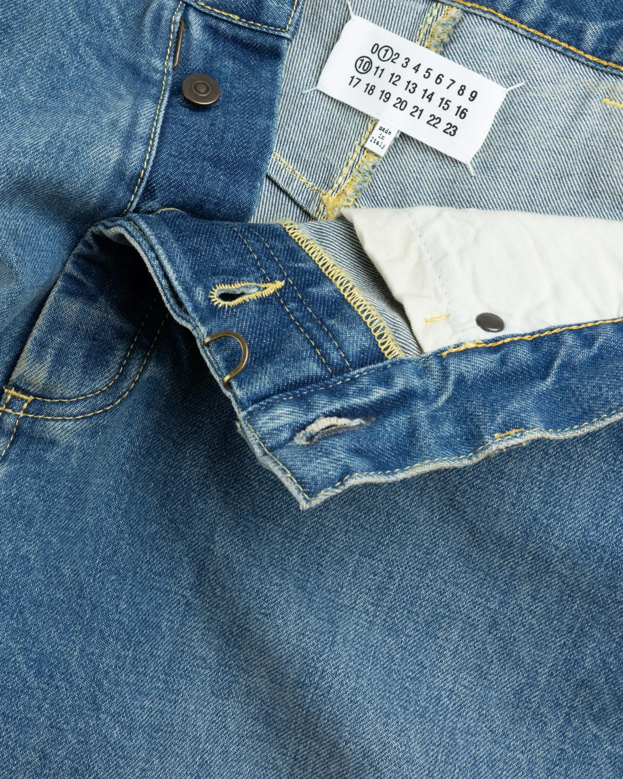 Maison Margiela Diagonal Seam Jeans Medium Blue- Pants