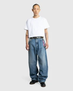 Maison Margiela Diagonal Seam Jeans Medium Blue- Pants