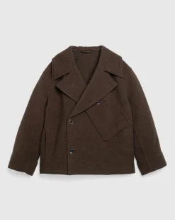 Lemaire Dispatch Peacoat Brown Chine- Outerwear