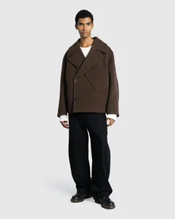 Lemaire Dispatch Peacoat Brown Chine- Outerwear