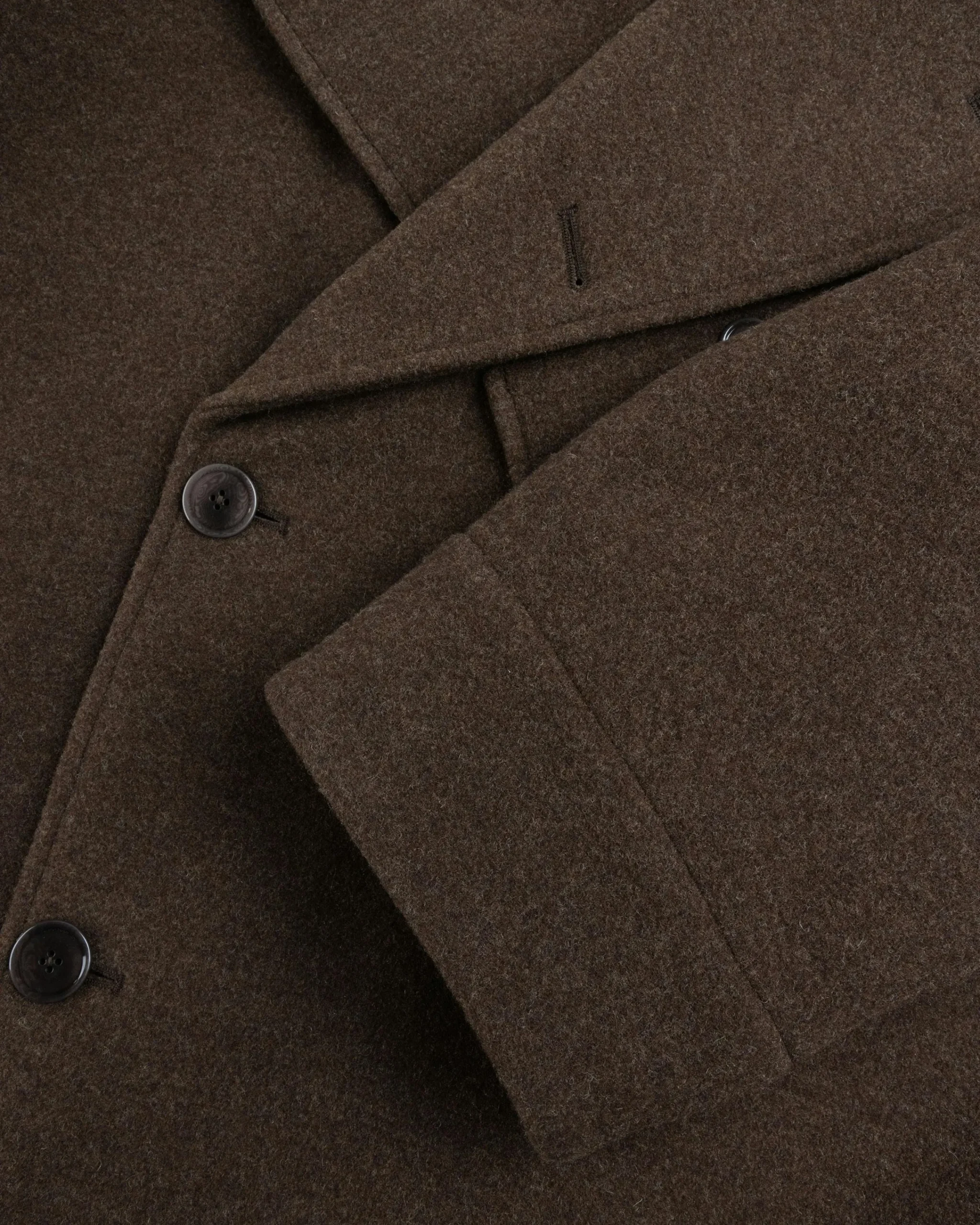 Lemaire Dispatch Peacoat Brown Chine- Outerwear