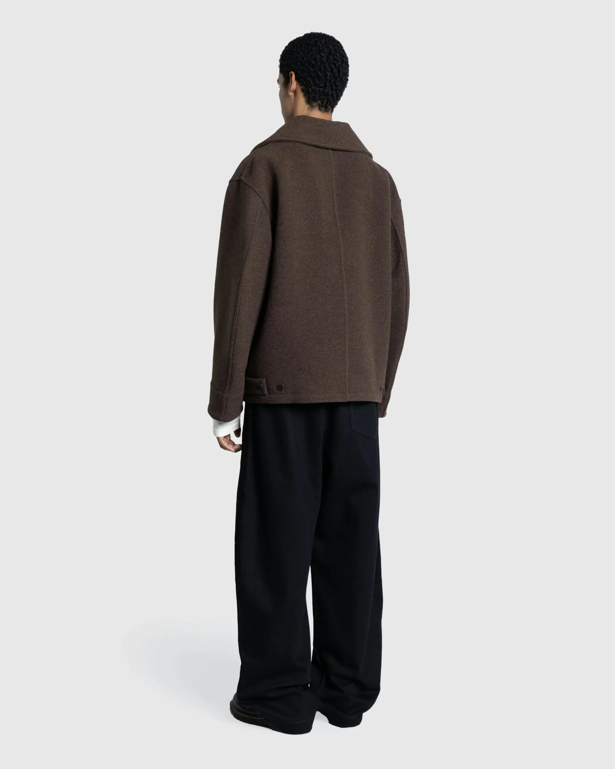 Lemaire Dispatch Peacoat Brown Chine- Outerwear