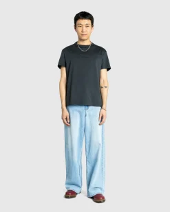 Maison Margiela Distorted Logo T-Shirt Washed Black- Tops