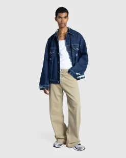 Acne Studios Distressed Denim Jacket Mid Blue- Outerwear