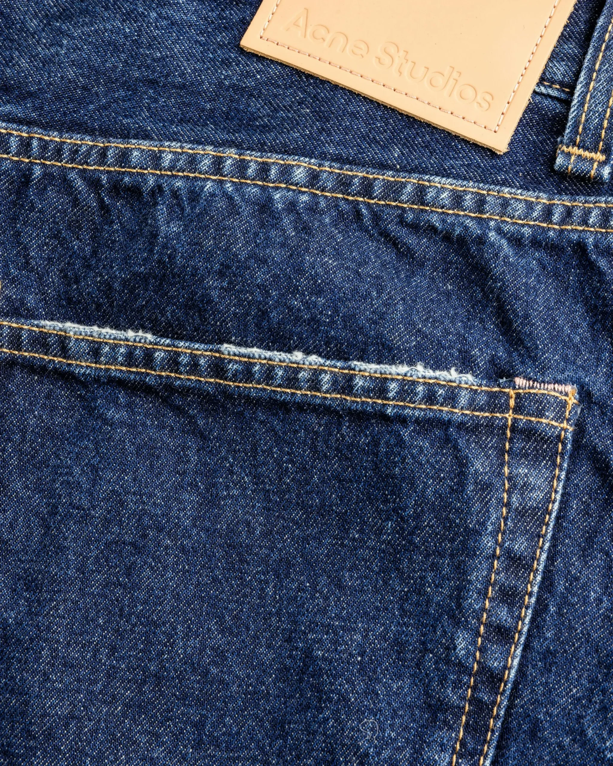 Acne Studios Distressed Denim Shorts Mid Blue- Shorts