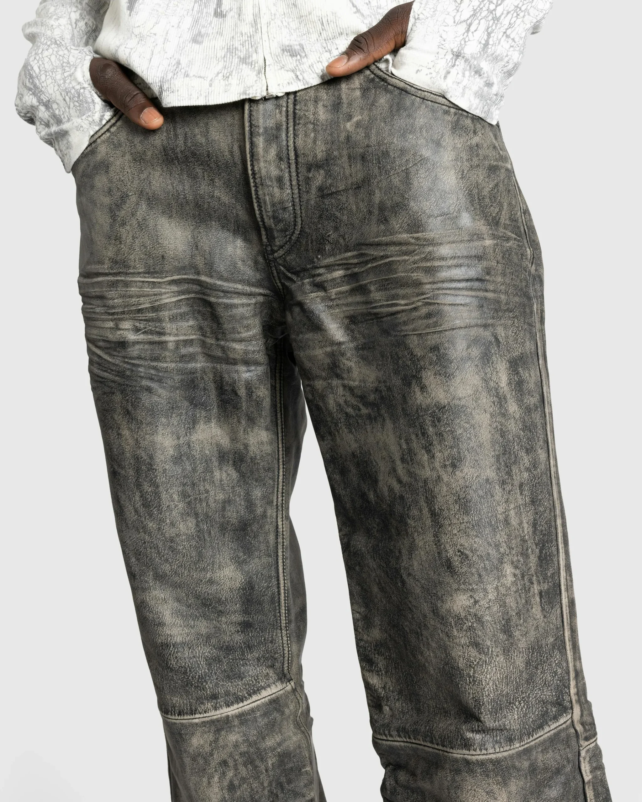 Acne Studios Distressed Leather Pant- Pants