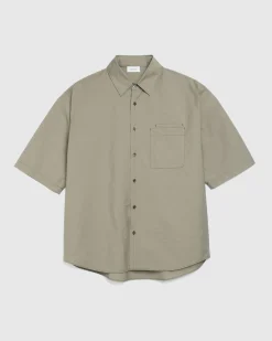 Lemaire Double Pocket Short-Sleeve Shirt Dusty Khaki- Shirts