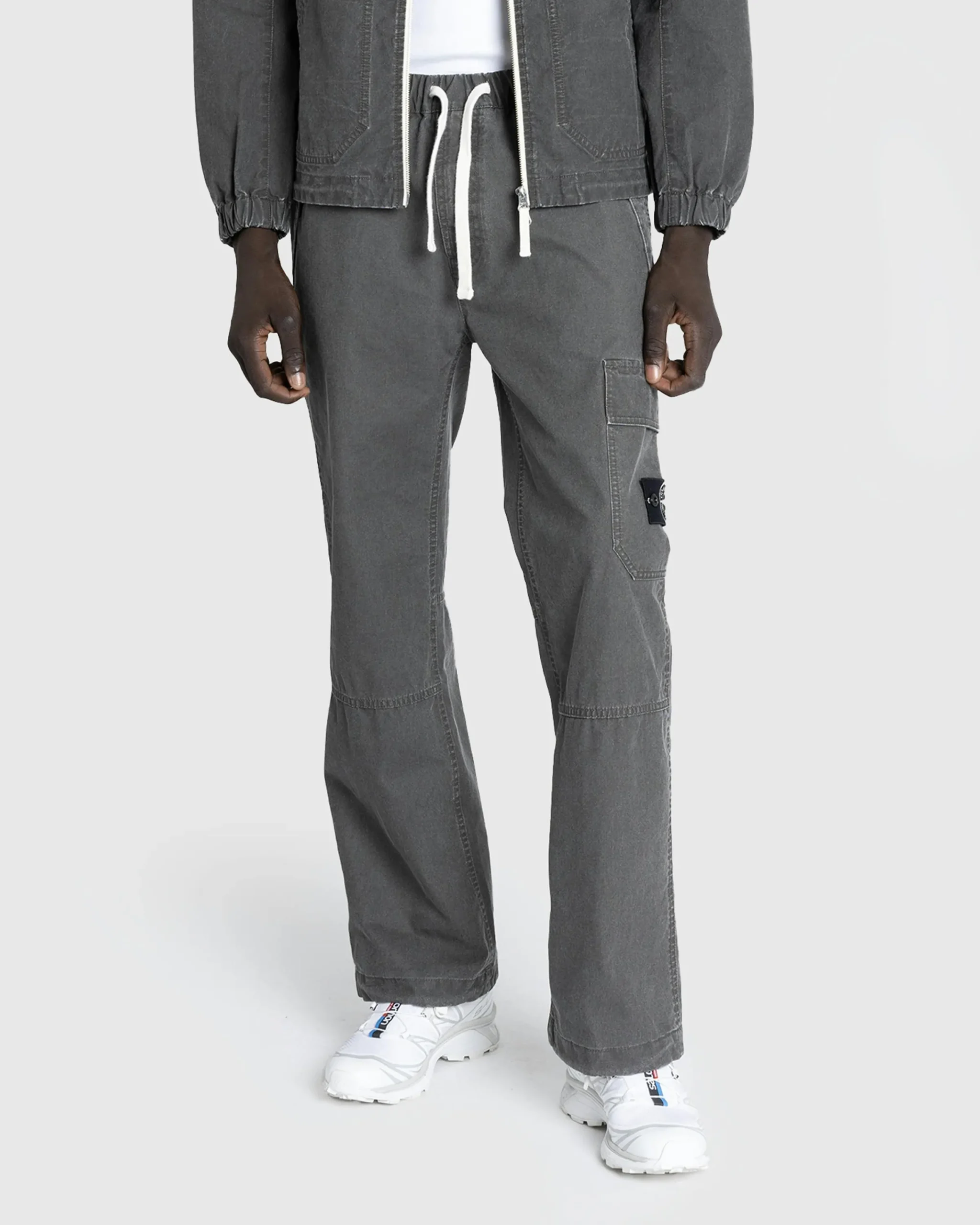 Stone Island Drawstring Pants Lead Grey- Pants