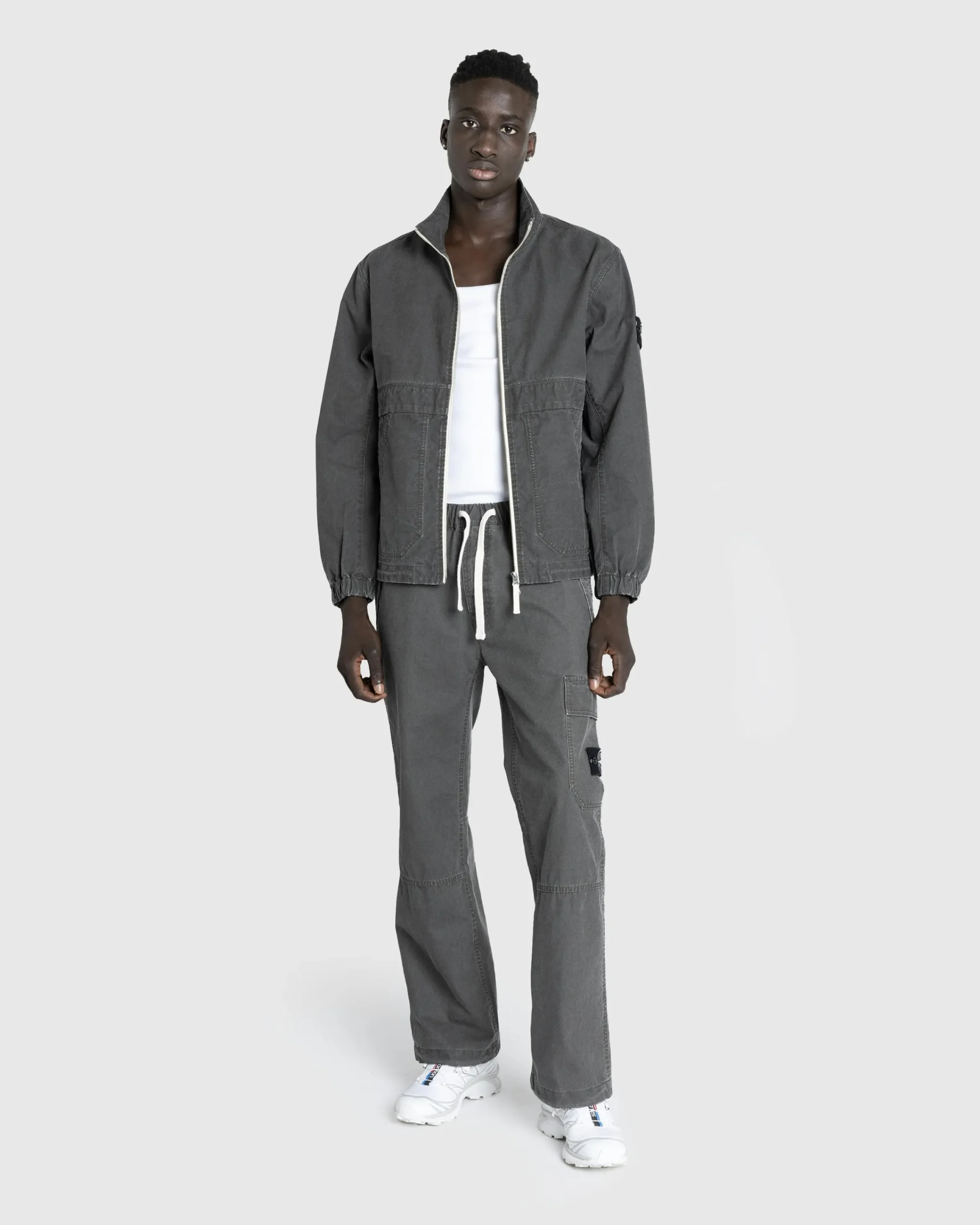 Stone Island Drawstring Pants Lead Grey- Pants