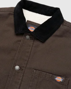 Dickies Duck High Pile Fleece Lined Chore Jacket Dark Brown- Outerwear