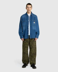 Carhartt WIP Duck Single Knee Pant Camo Green/Office Green/Garment Dyed- Pants