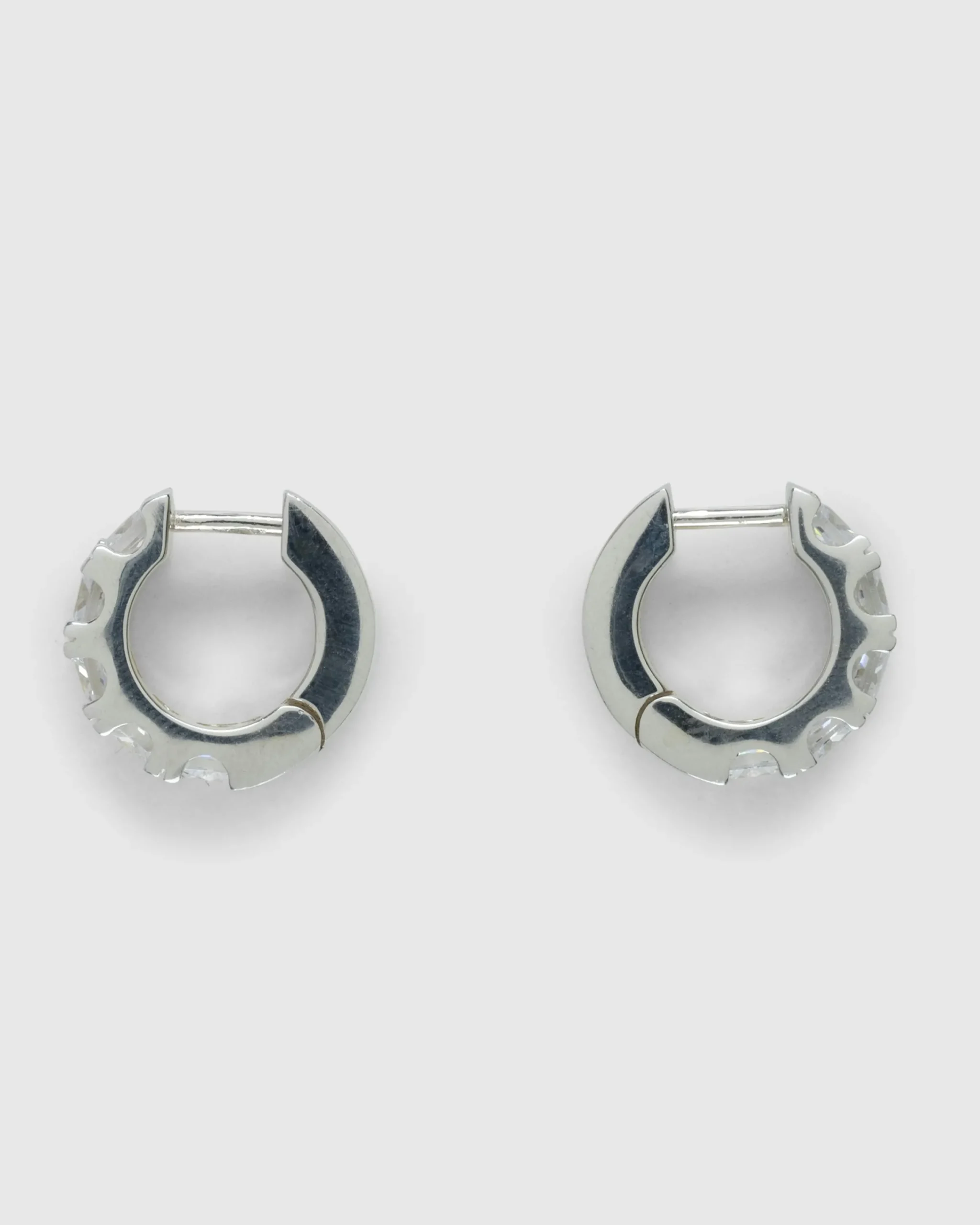 Hatton Labs Facet Hoop Earrings Sterling Silver/White- Jewelry