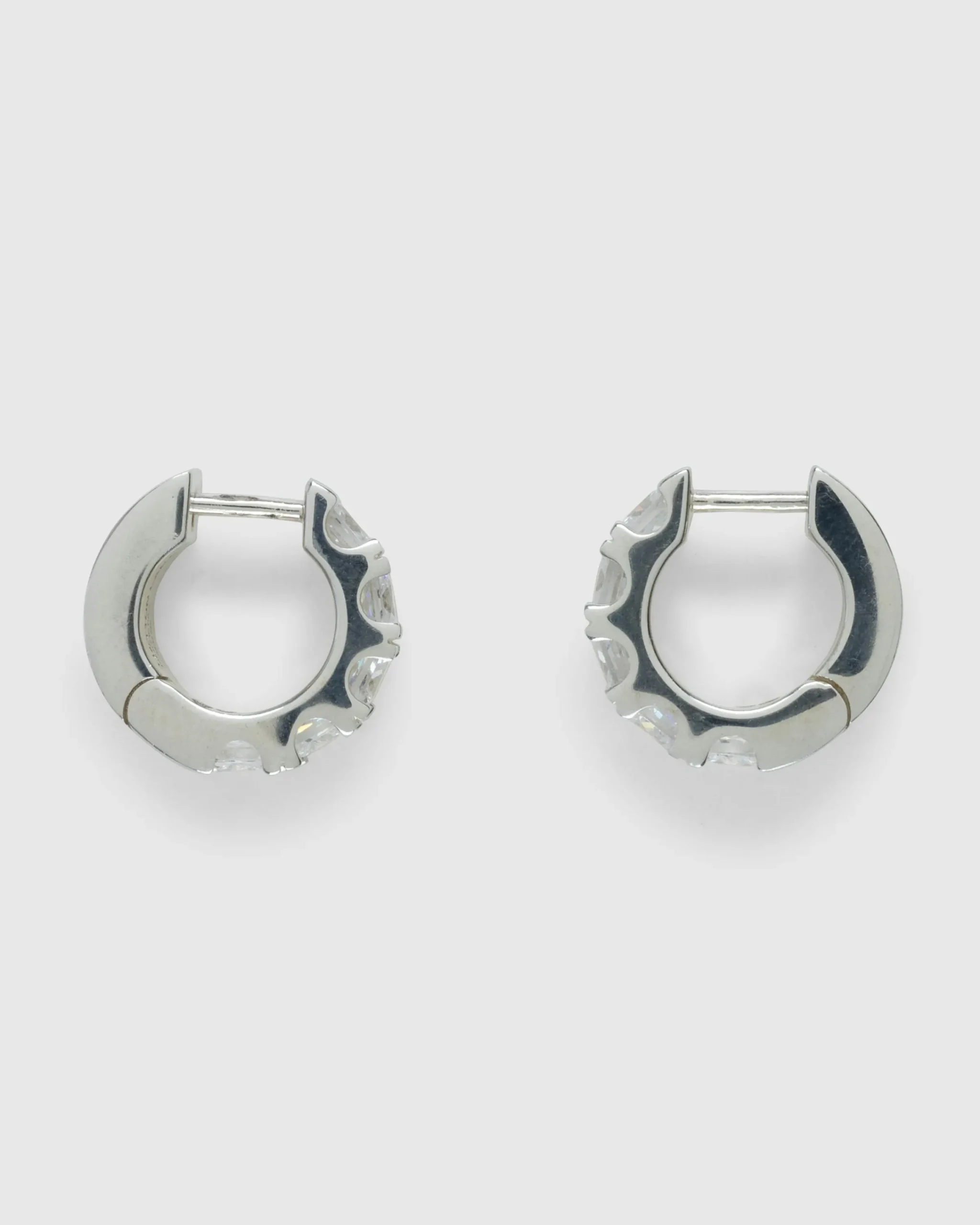 Hatton Labs Facet Hoop Earrings Sterling Silver/White- Jewelry