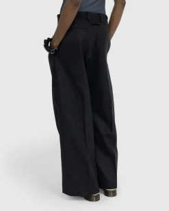 Jean Paul Gaultier Felted Wool Suit Pants Dark Grey- Pants