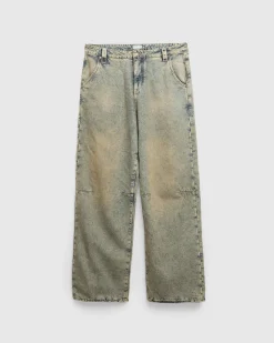Guess USA Flannel Lined Relaxed Denim Pant Grey- Pants
