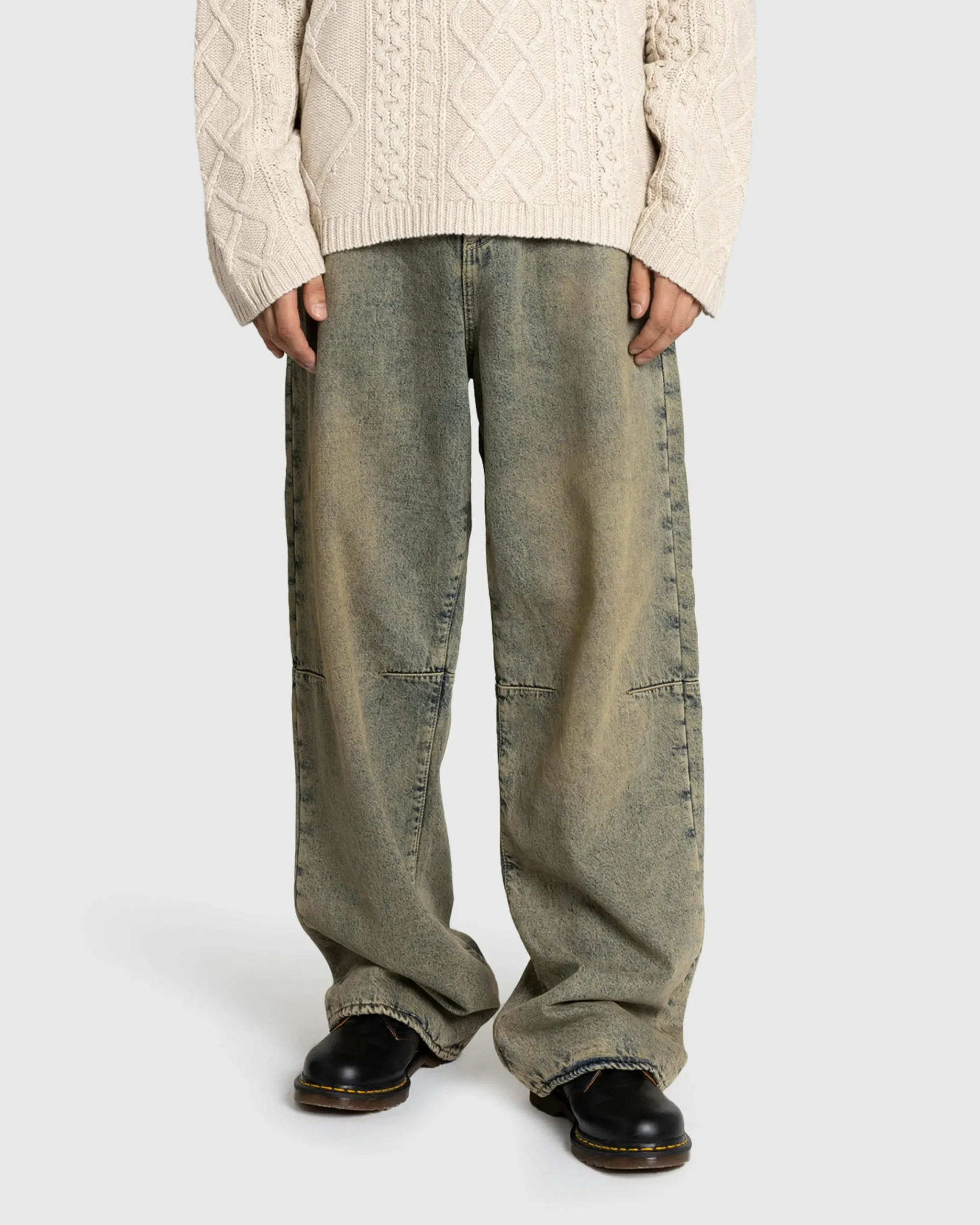 Guess USA Flannel Lined Relaxed Denim Pant Grey- Pants