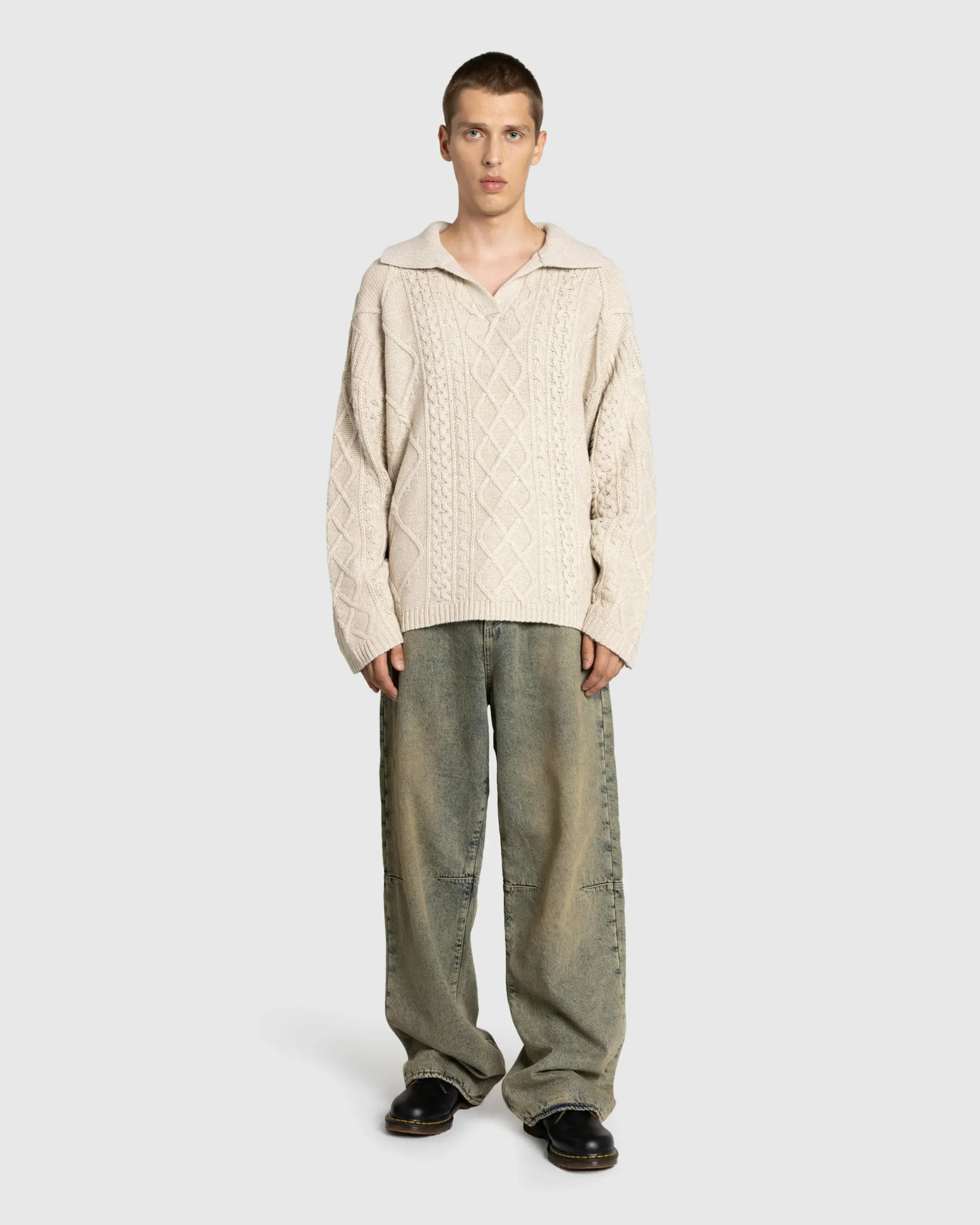 Guess USA Flannel Lined Relaxed Denim Pant Grey- Pants