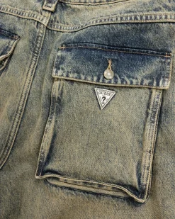 Guess USA Flannel Lined Relaxed Denim Pant Grey- Pants