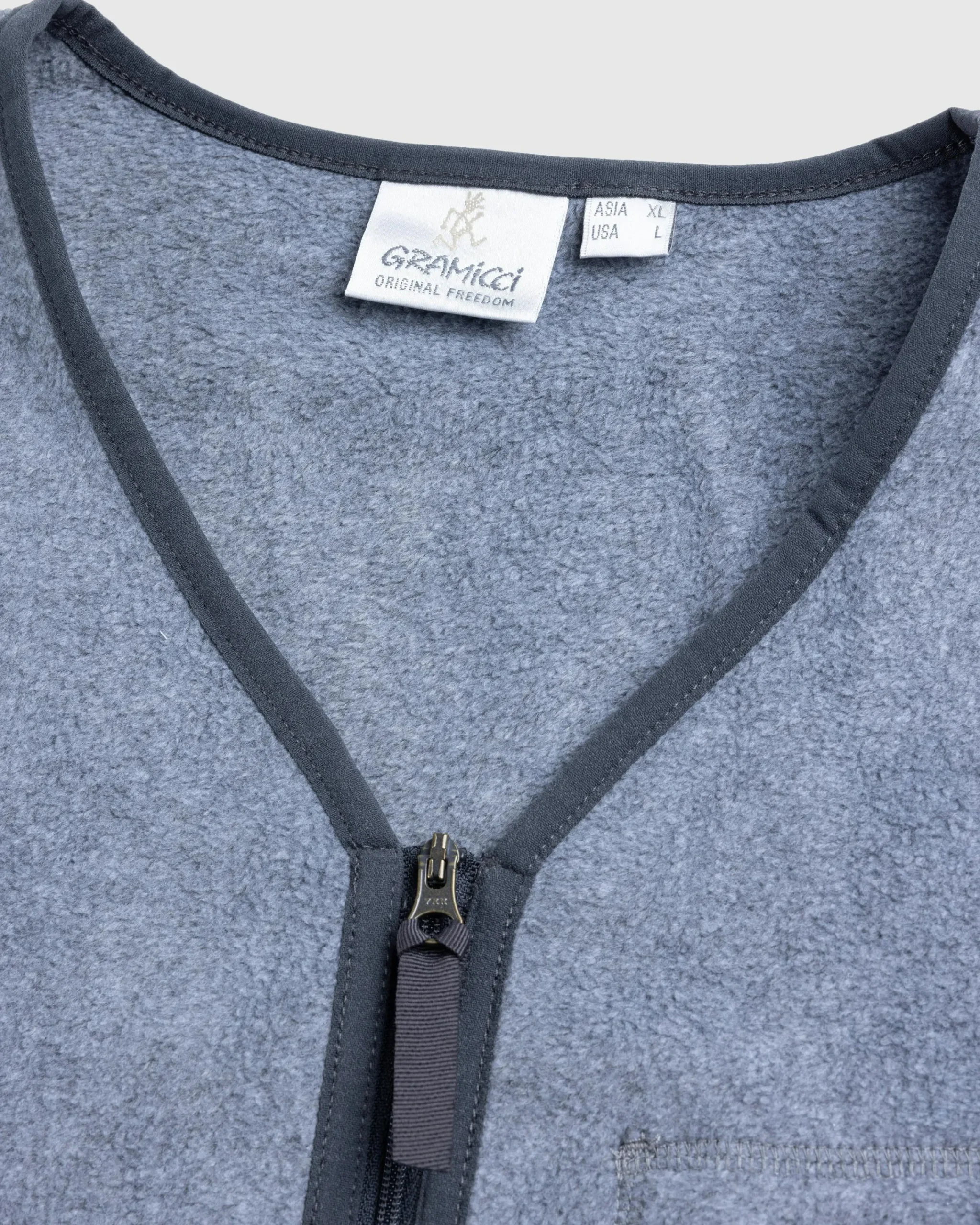 Gramicci Fleece Cardigan Zip-Up Heather Charcoal- Knitwear