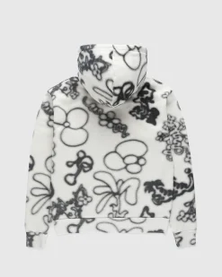 NTS Fleece Flower Hoodie Ivory/Black- Sweats