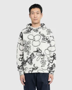 NTS Fleece Flower Hoodie Ivory/Black- Sweats