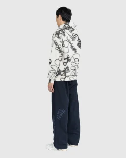 NTS Fleece Flower Hoodie Ivory/Black- Sweats