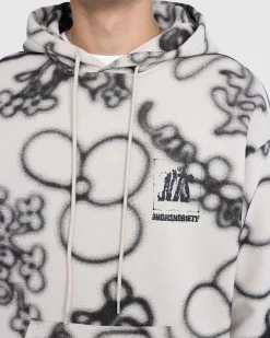 NTS Fleece Flower Hoodie Ivory/Black- Sweats