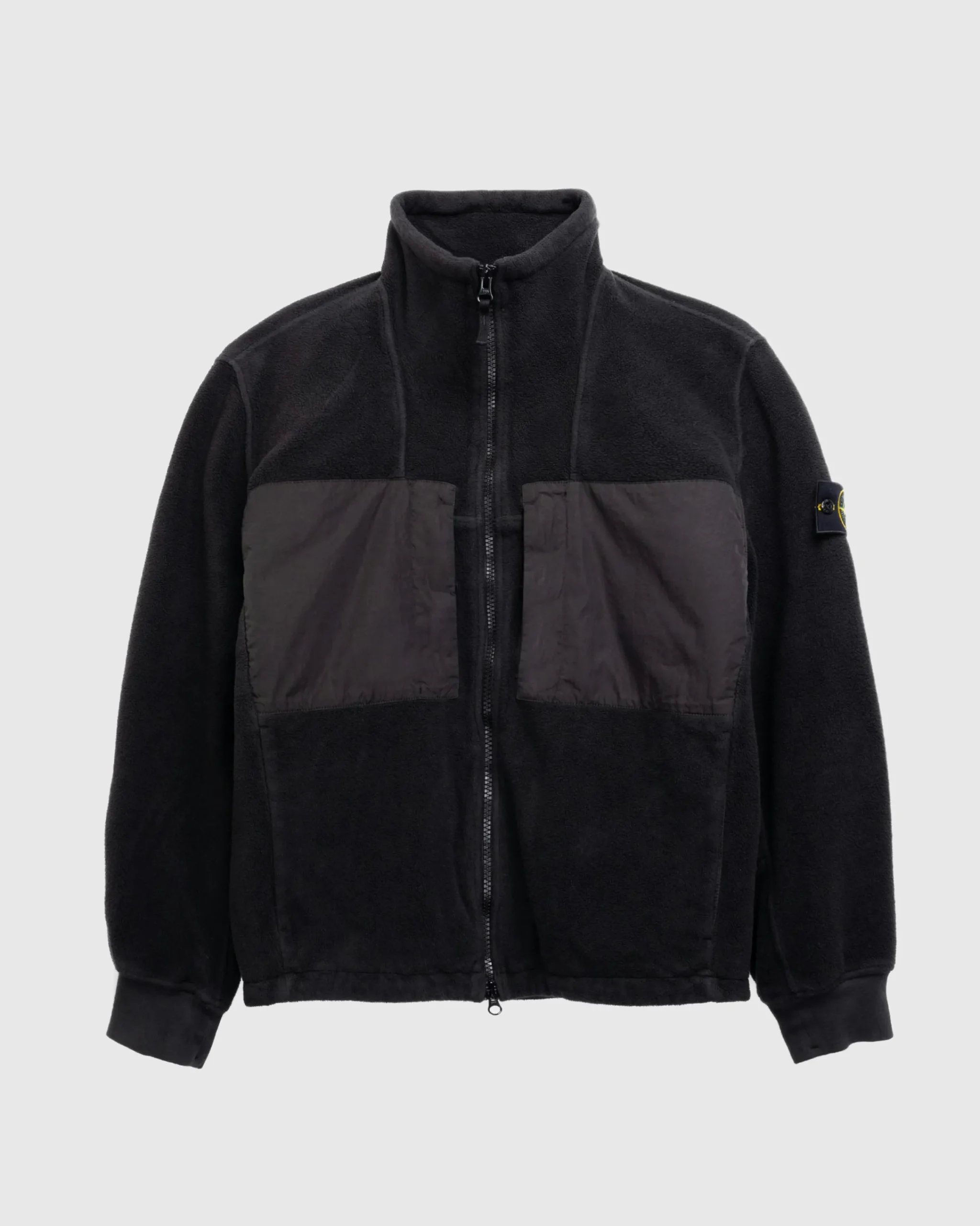 Stone Island Fleece Jacket Lead Grey- Outerwear