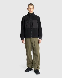 Stone Island Fleece Jacket Lead Grey- Outerwear
