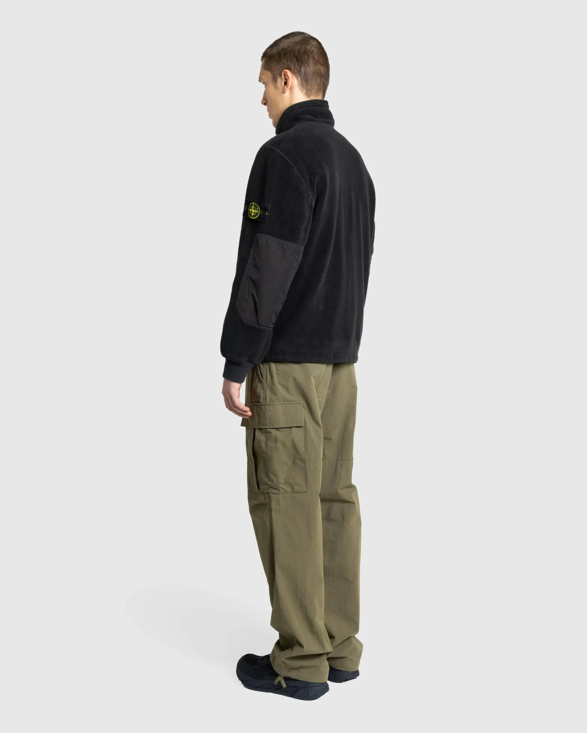Stone Island Fleece Jacket Lead Grey- Outerwear