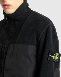 Stone Island Fleece Jacket Lead Grey- Outerwear
