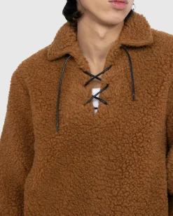 Bode Fleece Tie-Up Pullover- Outerwear