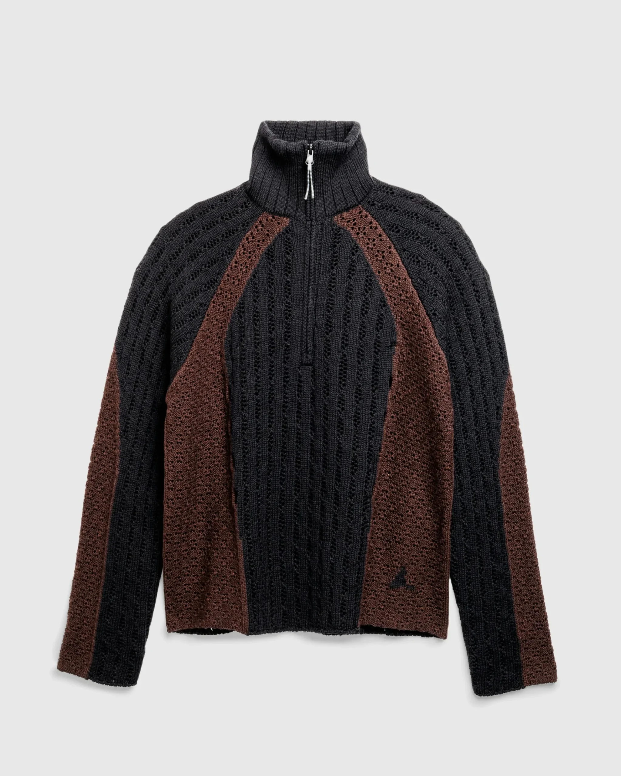 ROA Flower Stitch Turtleneck Zip Up- Knitwear